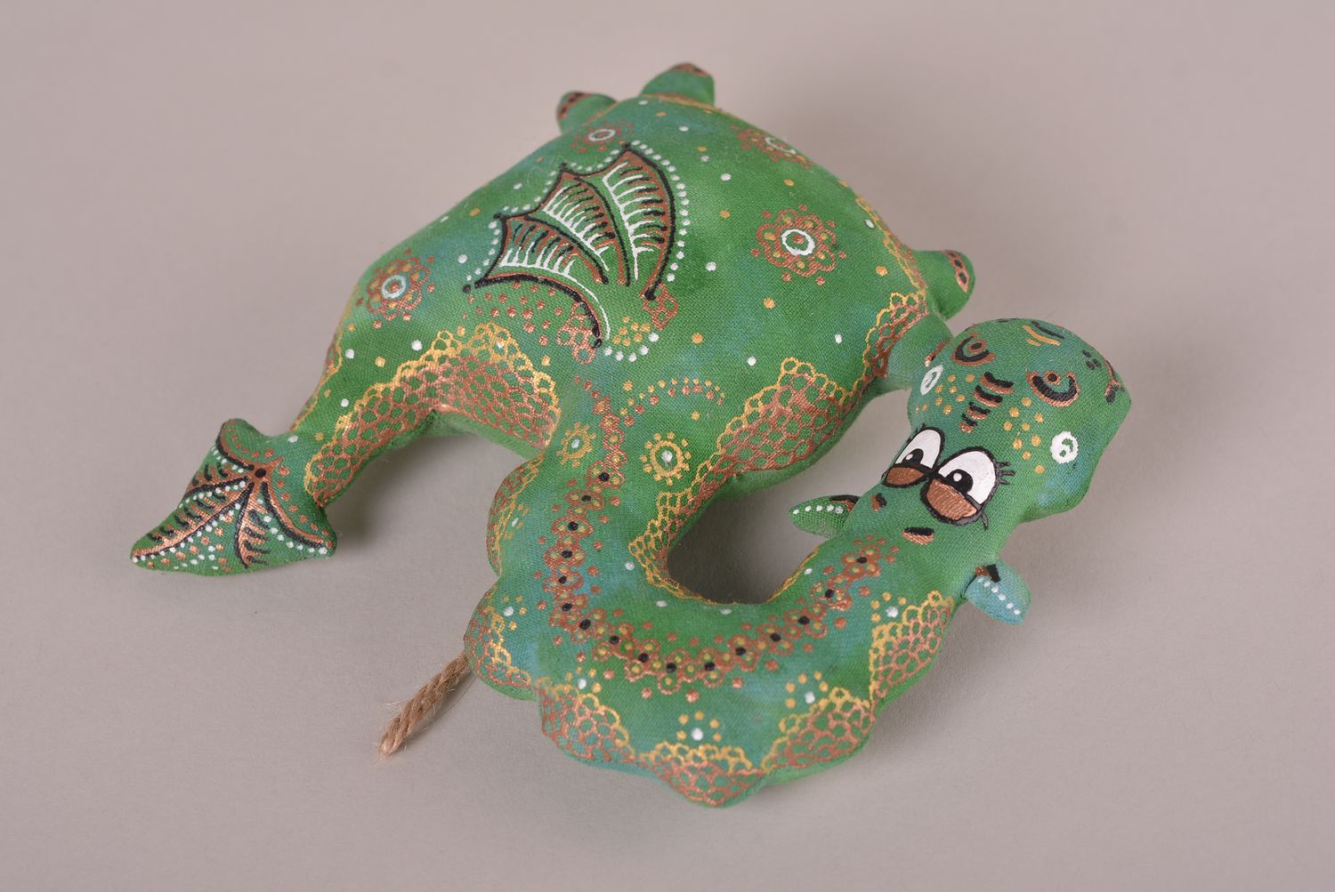 Designer textile toy handmade lovely dragon unusual beautiful accessory photo 3