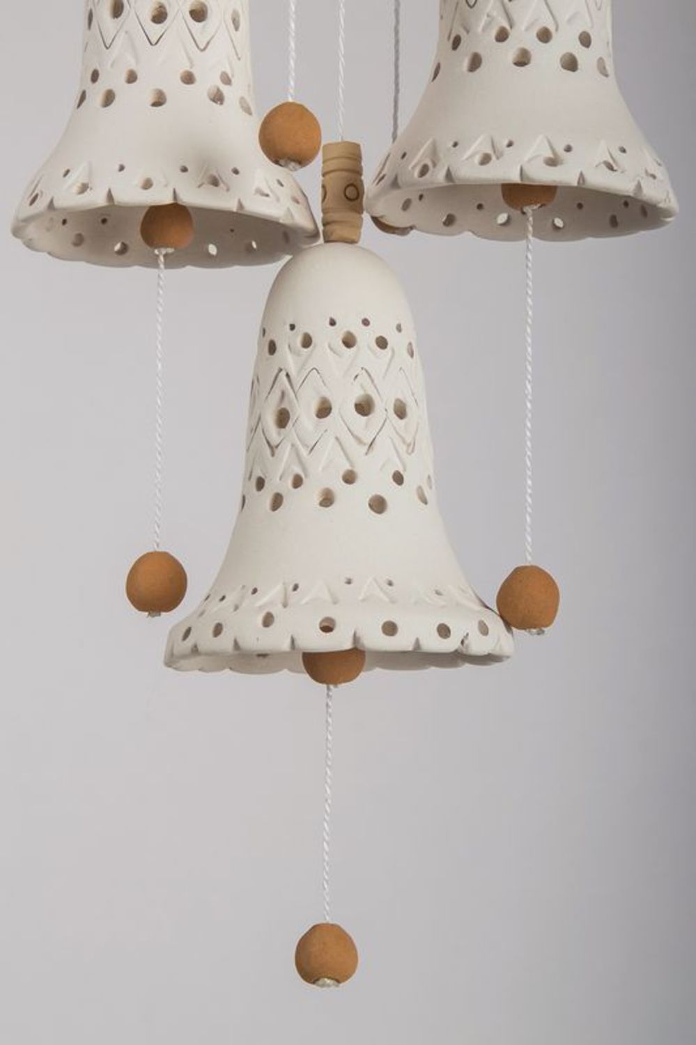 Ceramic perforated bells, interior pendant photo 3