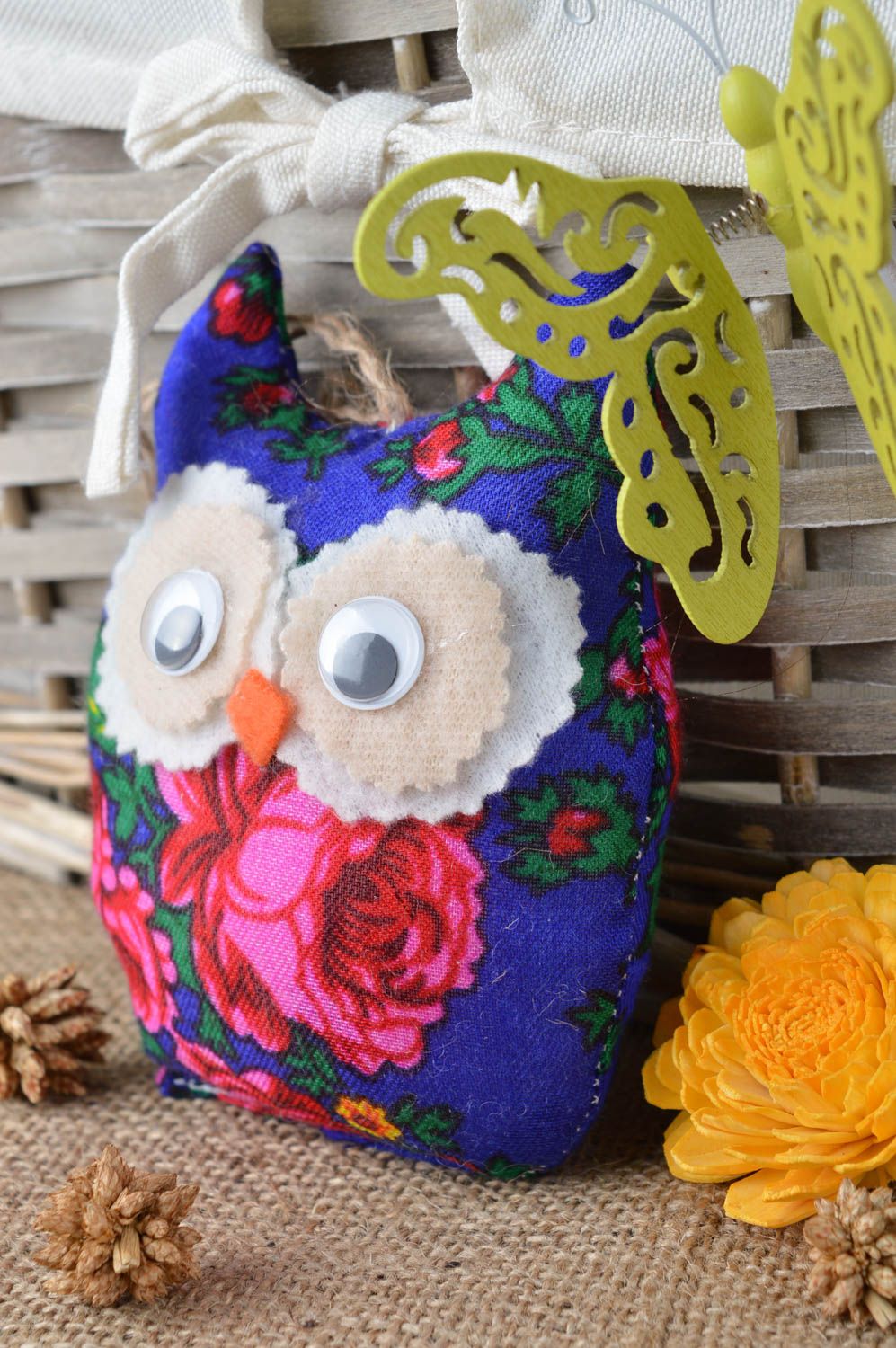 Handmade soft toy designer stuffed toy for children nursery decor ideas owl doll photo 1