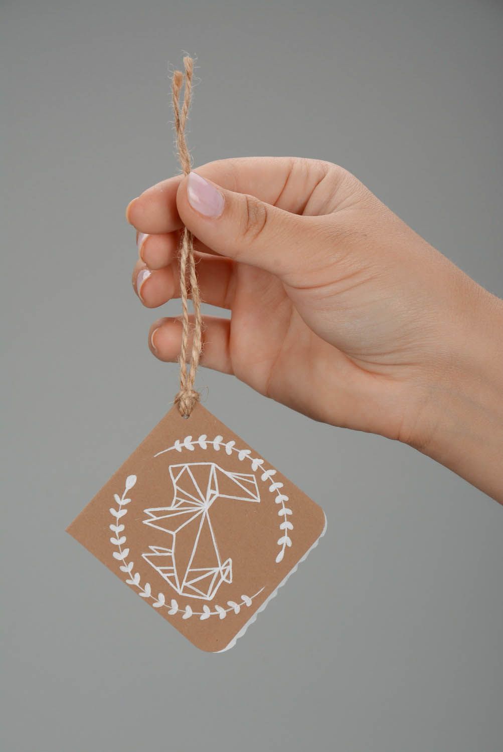 Carte de voeux faite main Lapin origami  photo 5