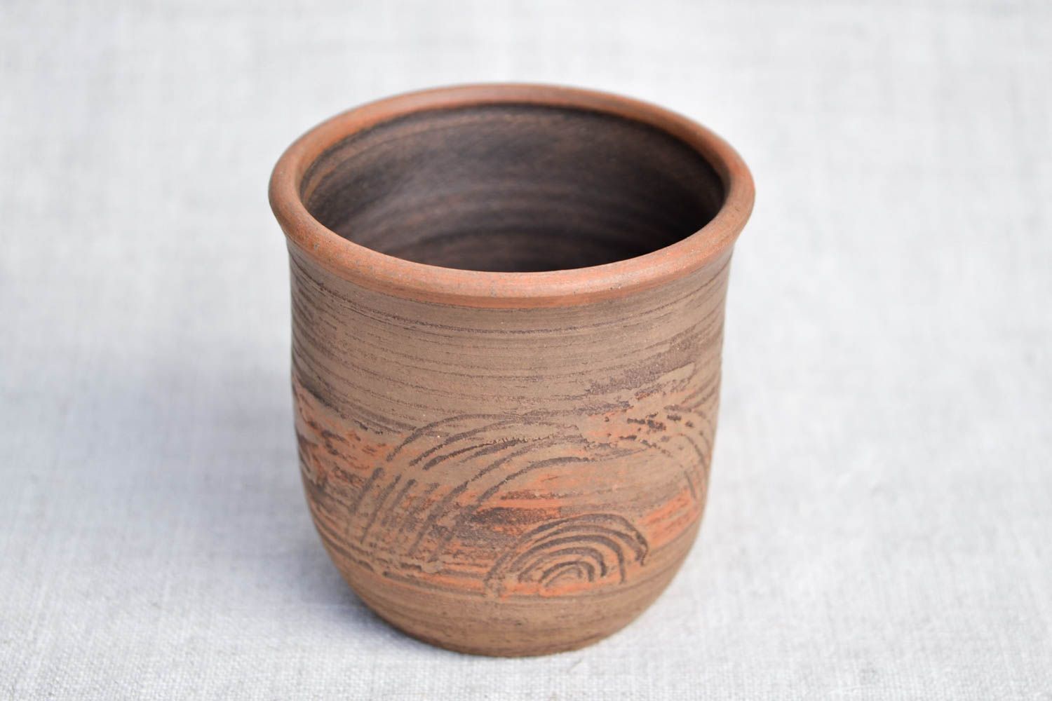 Becher aus Ton handgeschaffen Keramik Geschirr originell Küchen Deko 200 ml foto 5