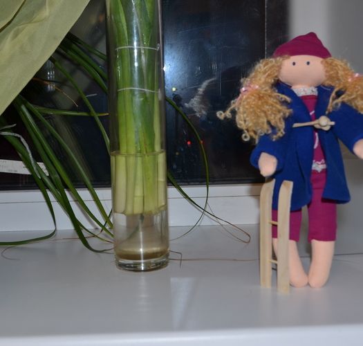 Handmade designer soft doll with long hair for girl Skier photo 1