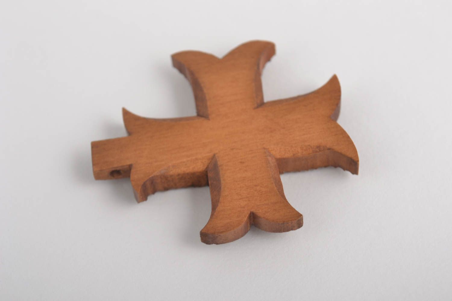 Croix pectorale faite main Pendentif en bois avec ornements Objet religieux photo 2