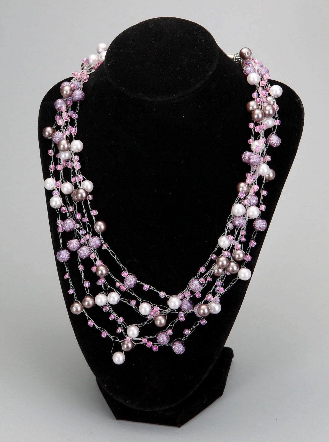 Necklace made of ceramic pearls photo 4
