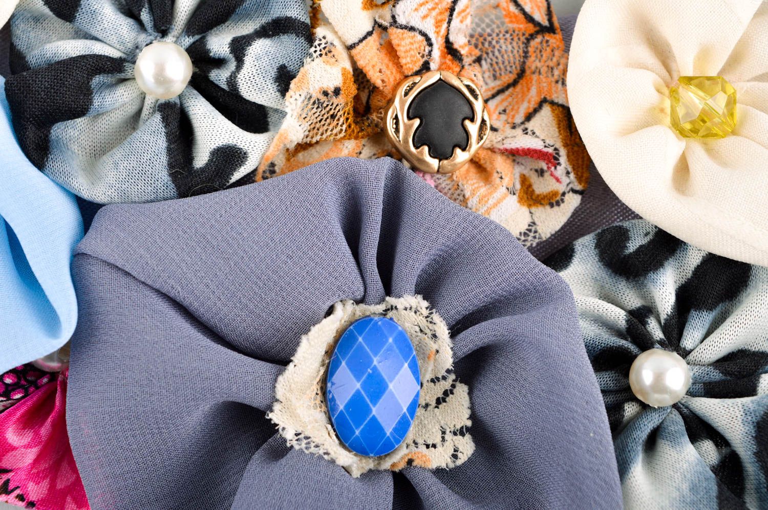 Украшение ручной работы колье из ткани стильное изящное текстильное ожерелье фото 4