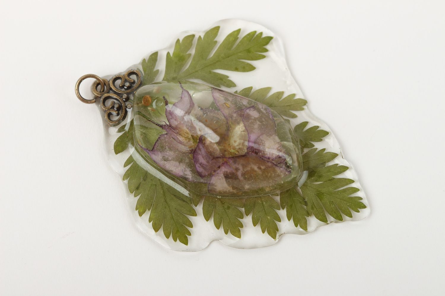 Unusual handmade botanical jewelry floral pendant design beautiful jewellery photo 2