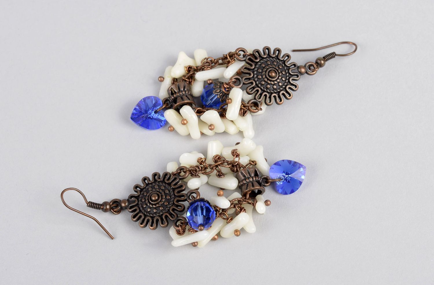Handmade earrings designer earrings unusual accessories stone jewelry  photo 3