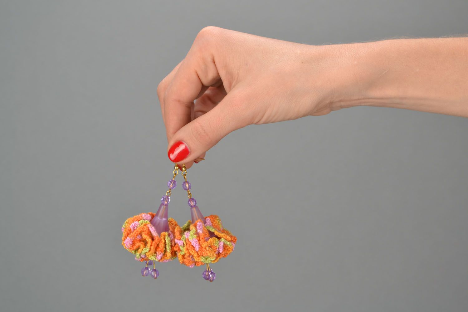Crocheted earrings-pendants photo 2