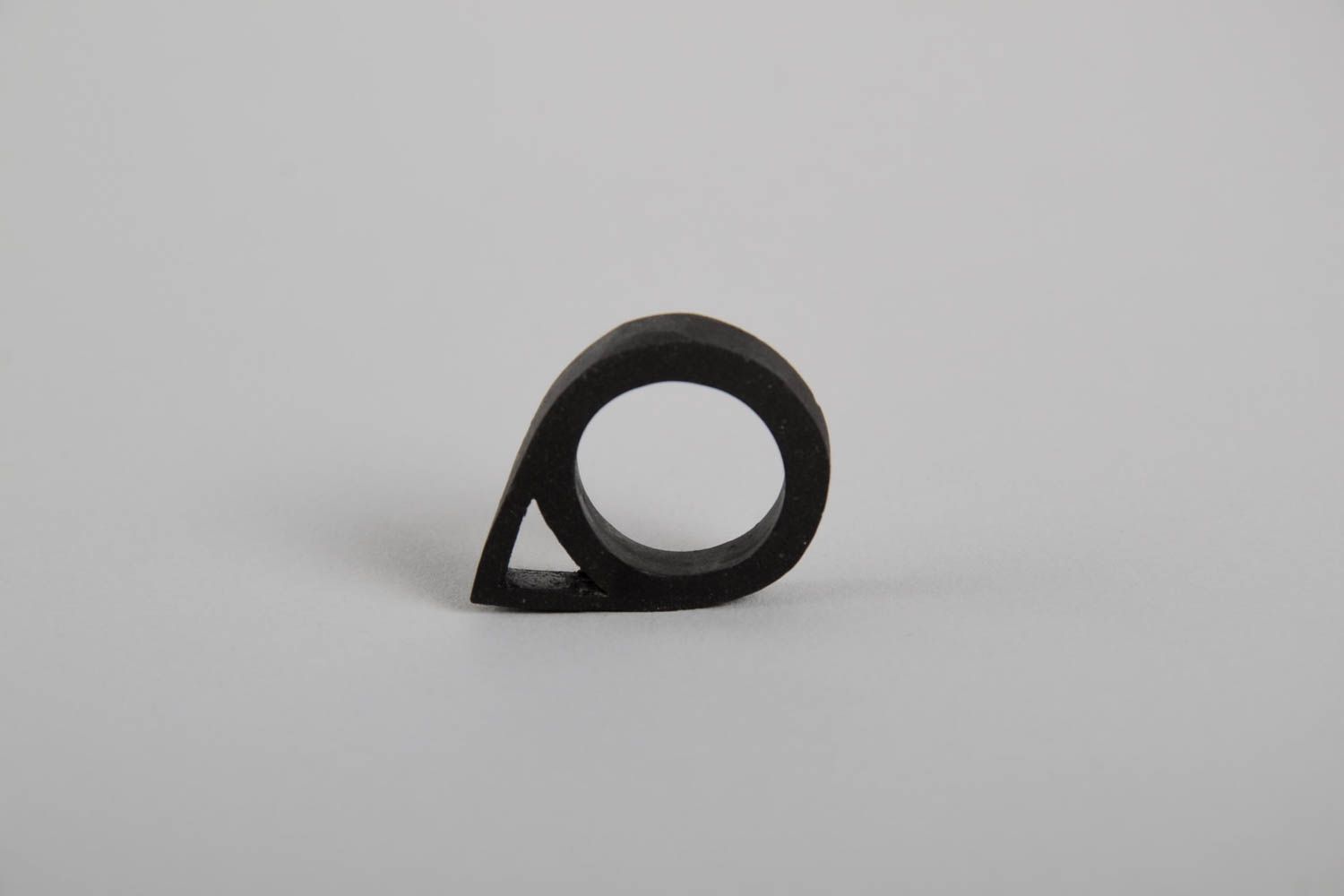 Черное кольцо ручной работы каплевидное необычное кольцо изящное модное кольцо фото 3