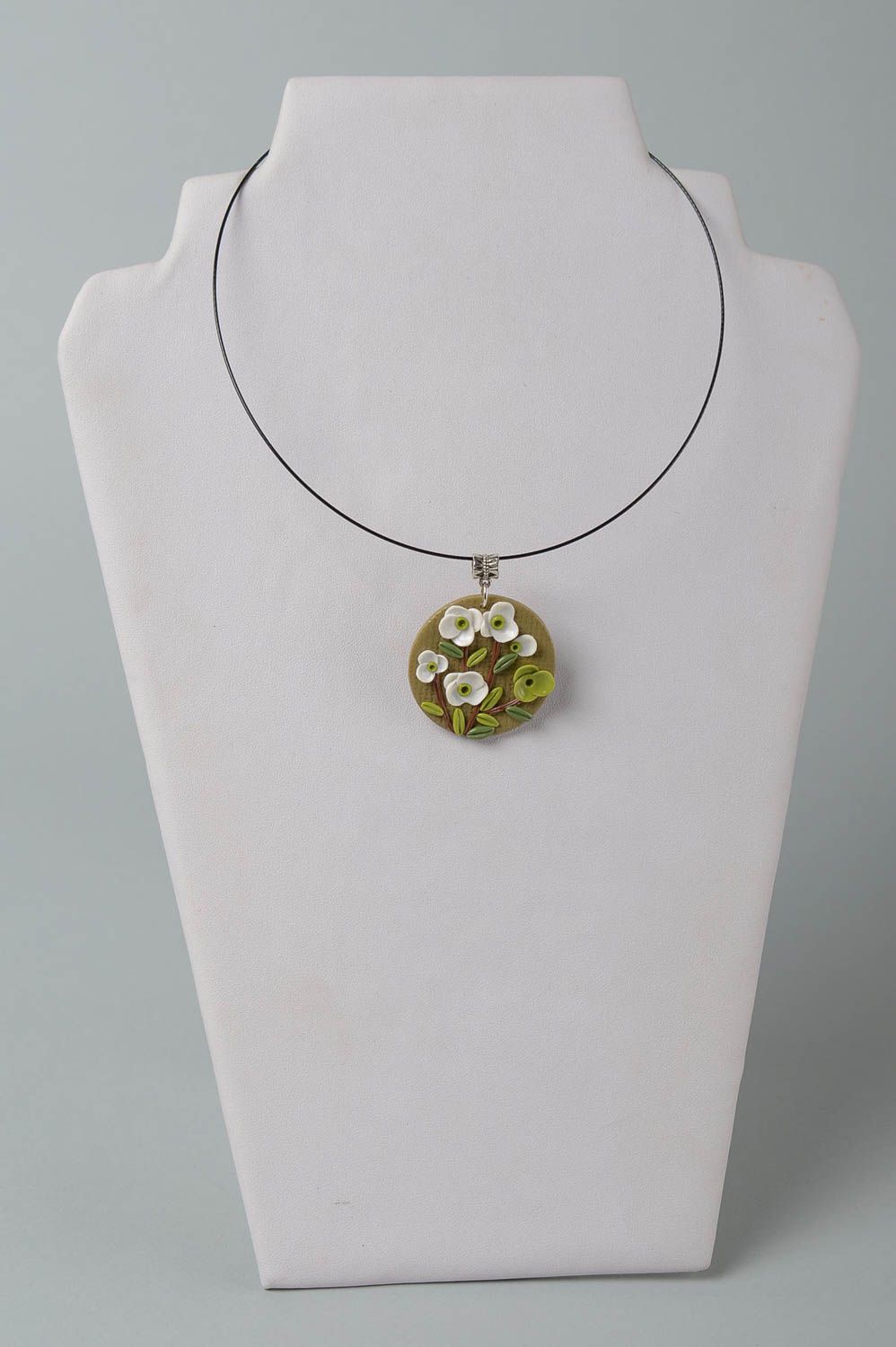 Designer jewelry plastic pendant polymer clay necklace plastic jewelry for women photo 1