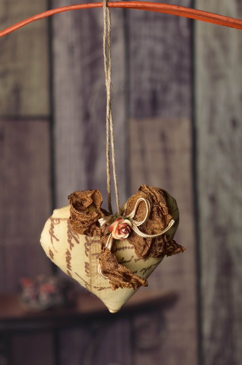 Мягкое сердце ручной работы декоративная подвеска сердце из ткани с ароматом фото 1