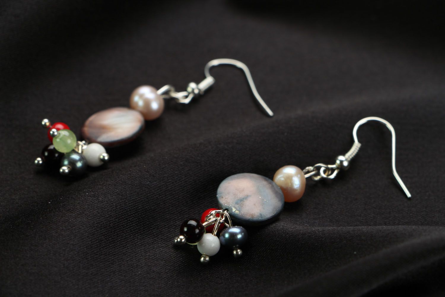 Earrings with natural stones photo 2