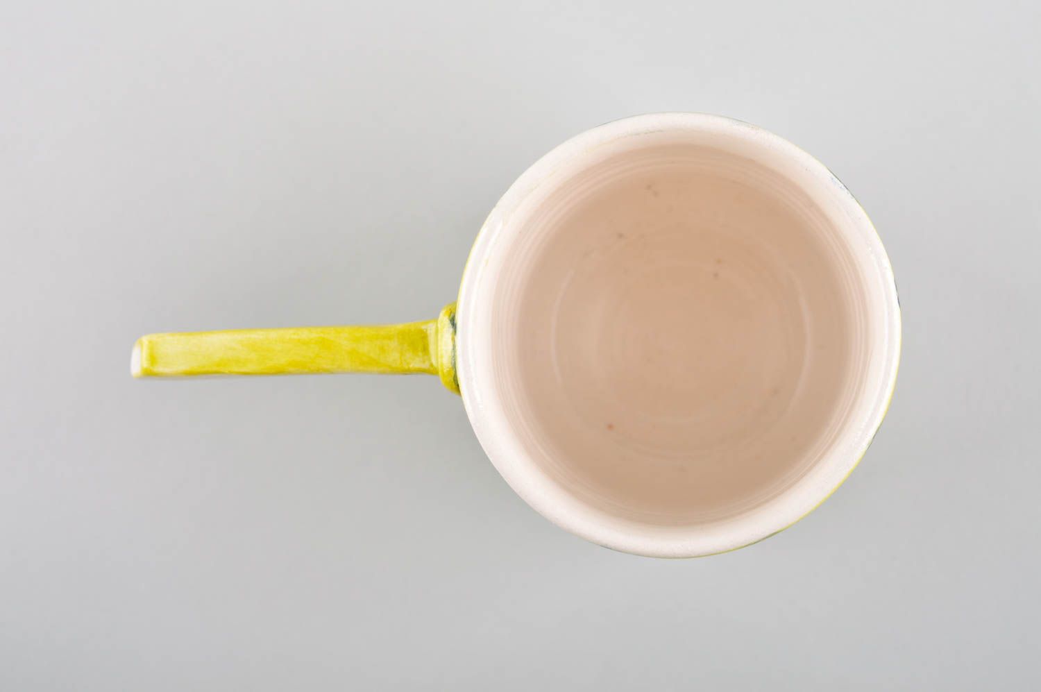 Handmade bemalte gelbe Ton Tasse Keramik Geschirr schöne Teetasse originell foto 4
