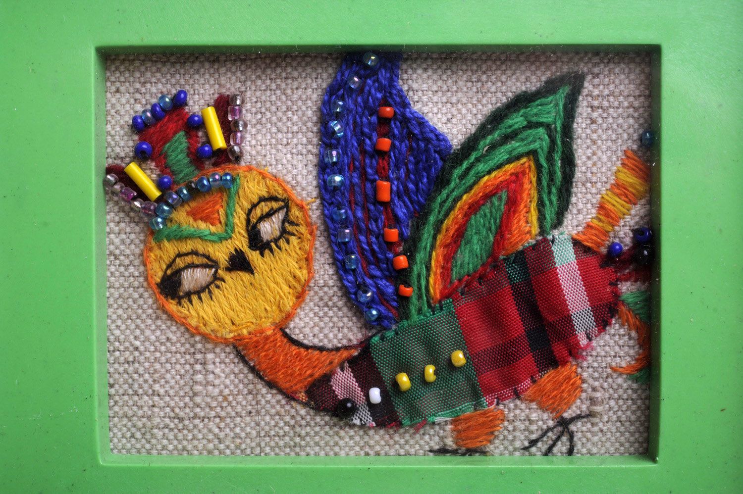 Panel de textil Tres pájaros foto 2