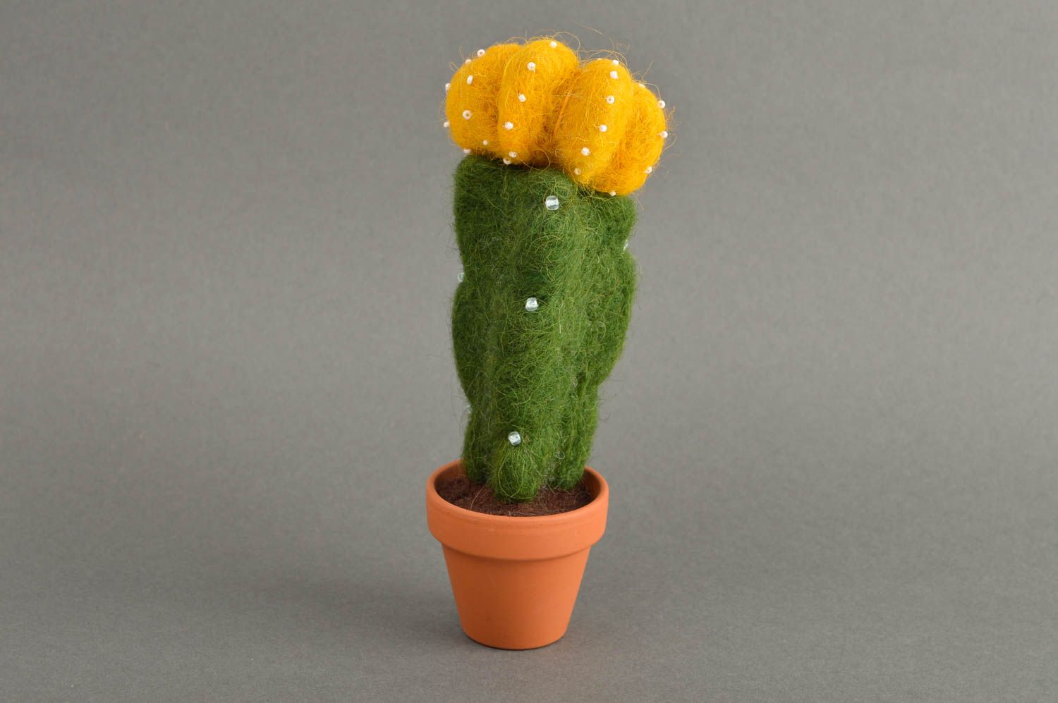 Plüsch Kaktus handmade künstliche Pflanze im Blumentopf Deko für Wohnung foto 2