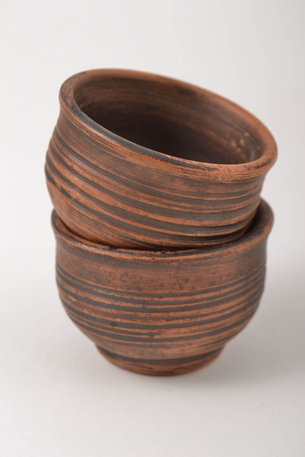Vasos de chupito cerámicos artesanales vajilla moderna regalo original 2 piezas foto 2