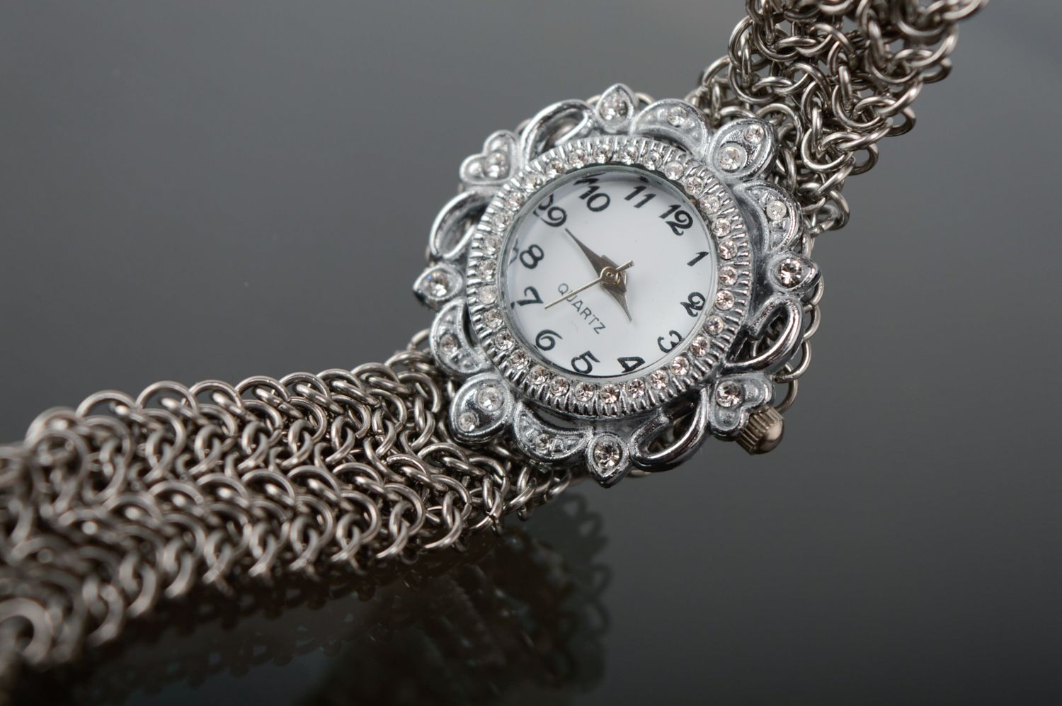 Montre bracelet chaîne en acier inox pour femme photo 2
