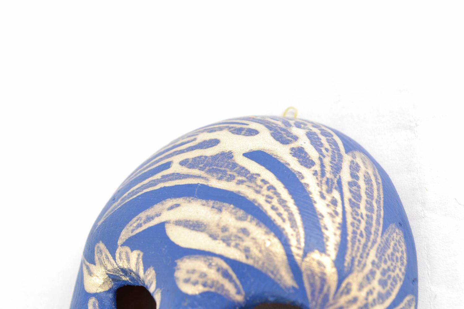 Maschera originale in ceramica piccola fatta a mano dipinta souvenir da parete   foto 4