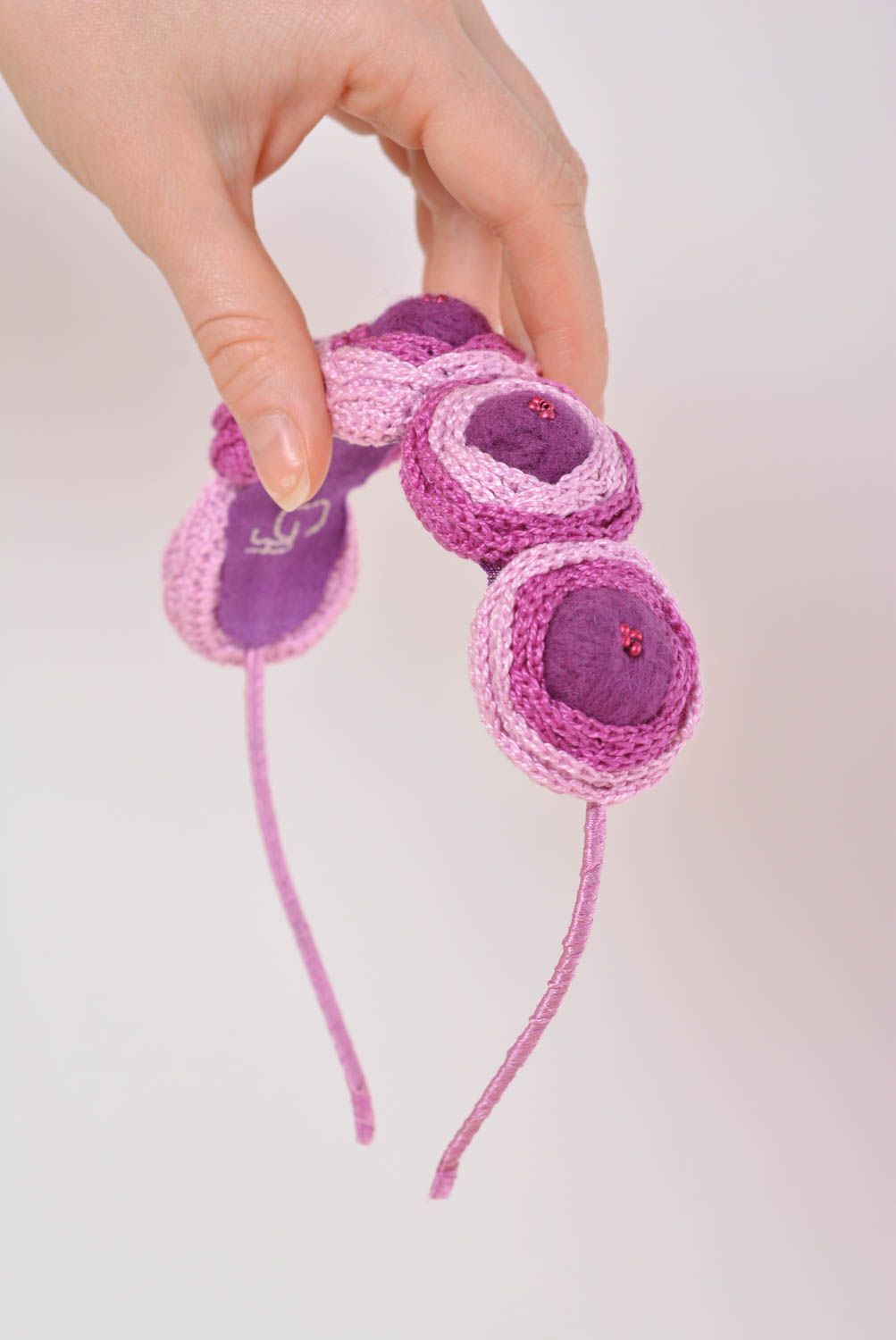 Аксессуар для волос handmade обруч на голову женский аксессуар фиолетовый фото 3