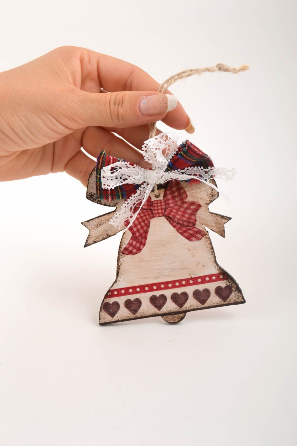 Handmade Christmas ornament decoupage ideas wall hanging decorative use only photo 5