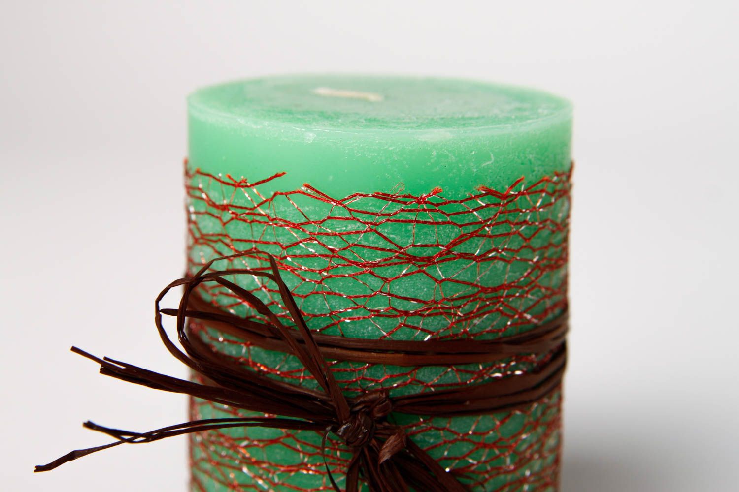 Handmade dekorative Kerze smaragdgrüne schöne Kerze aus Paraffin Haus Deko  foto 5
