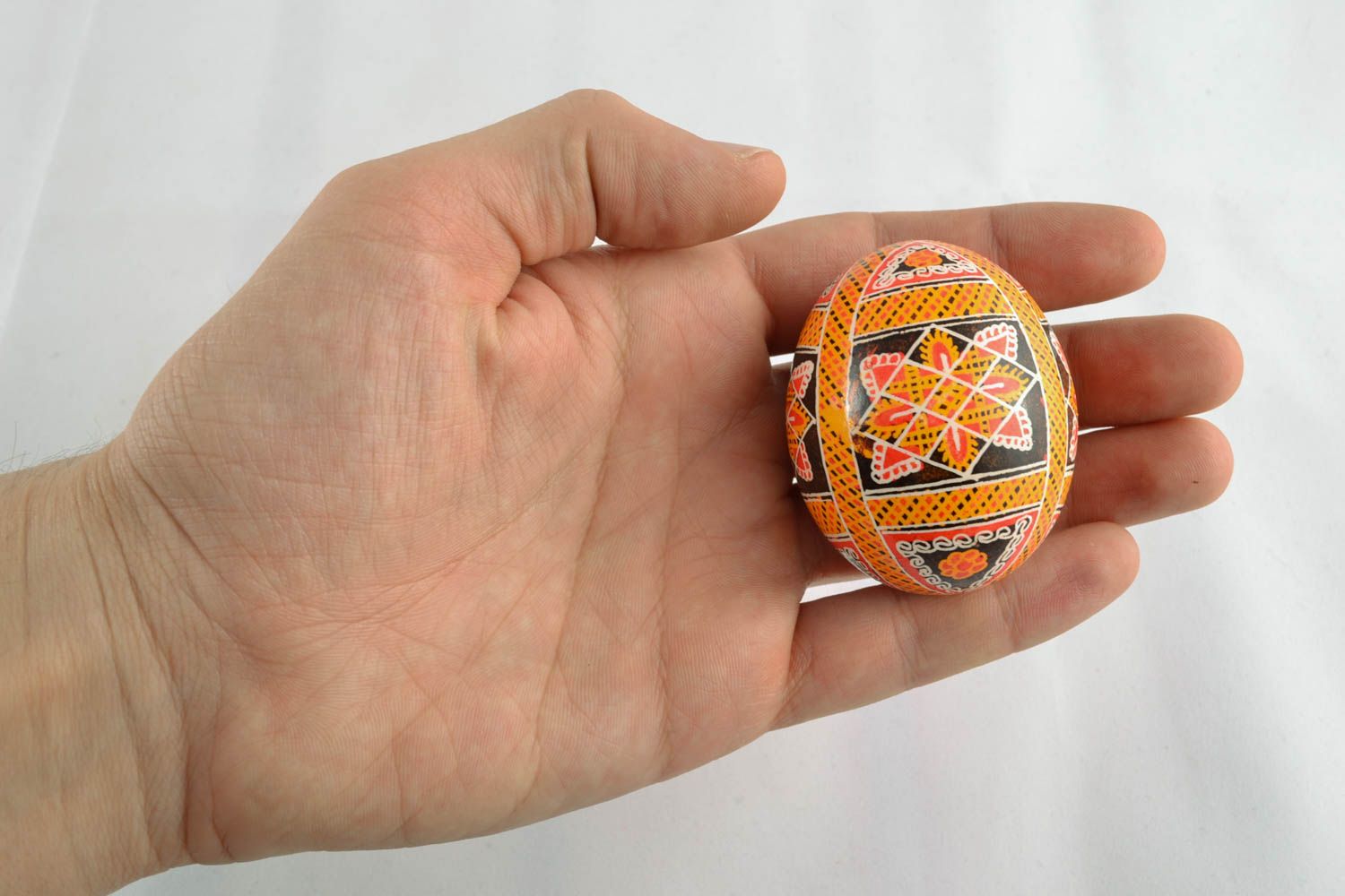 Oeuf de Pâques décoratif fait main souvenir peint avec ornement original photo 4