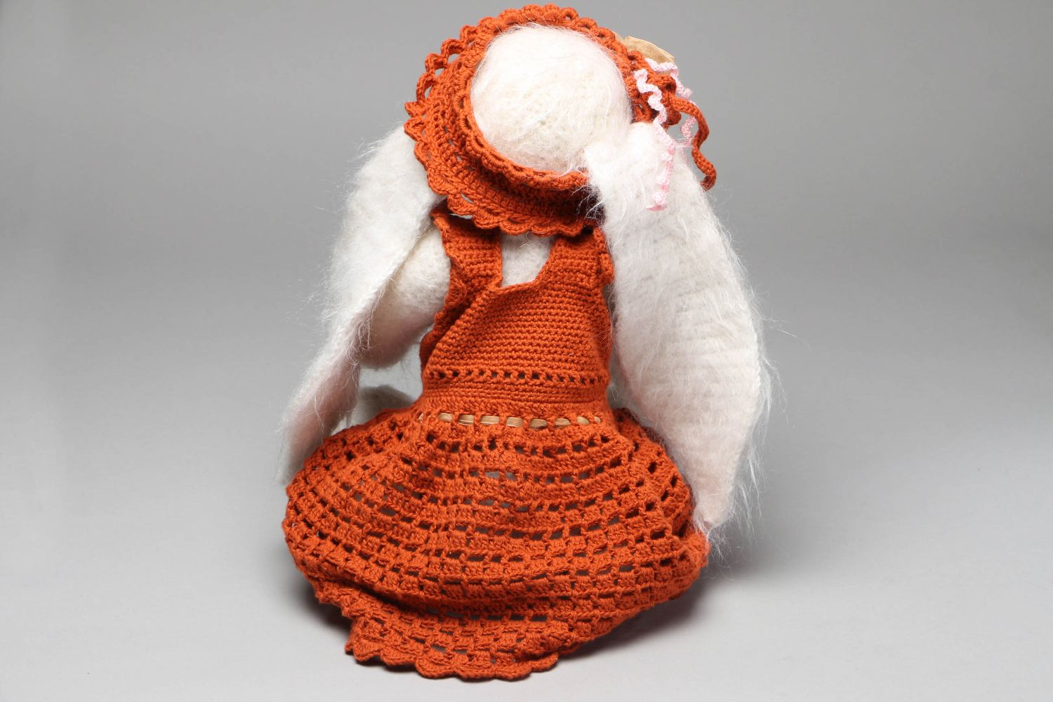 Peluche tricotée Lapine Meggie faite main photo 3