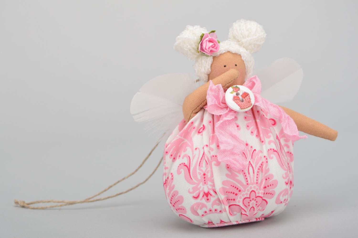 Bambola bella in stoffa fatta a mano pupazzo tessile giocattolo originale 
 foto 2