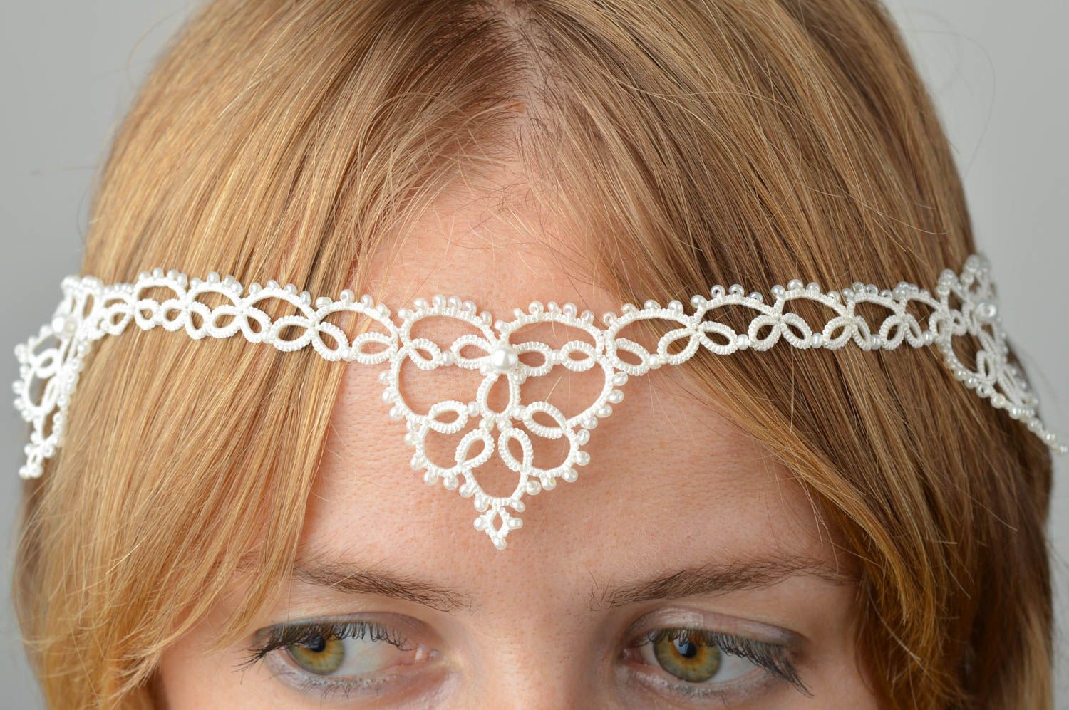 Schmuck für Hochzeit handmade Accessoire für Haare Geschenk für Frauen weiß foto 2
