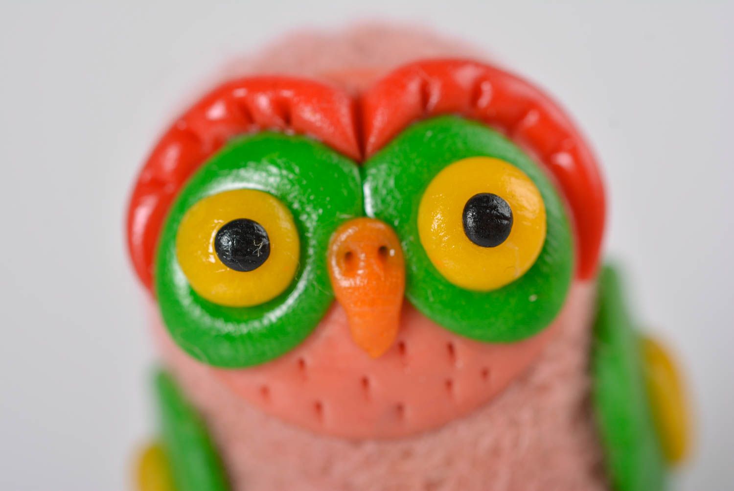 Handmade wool felted unique figurine designer interior decoration owl toy photo 2