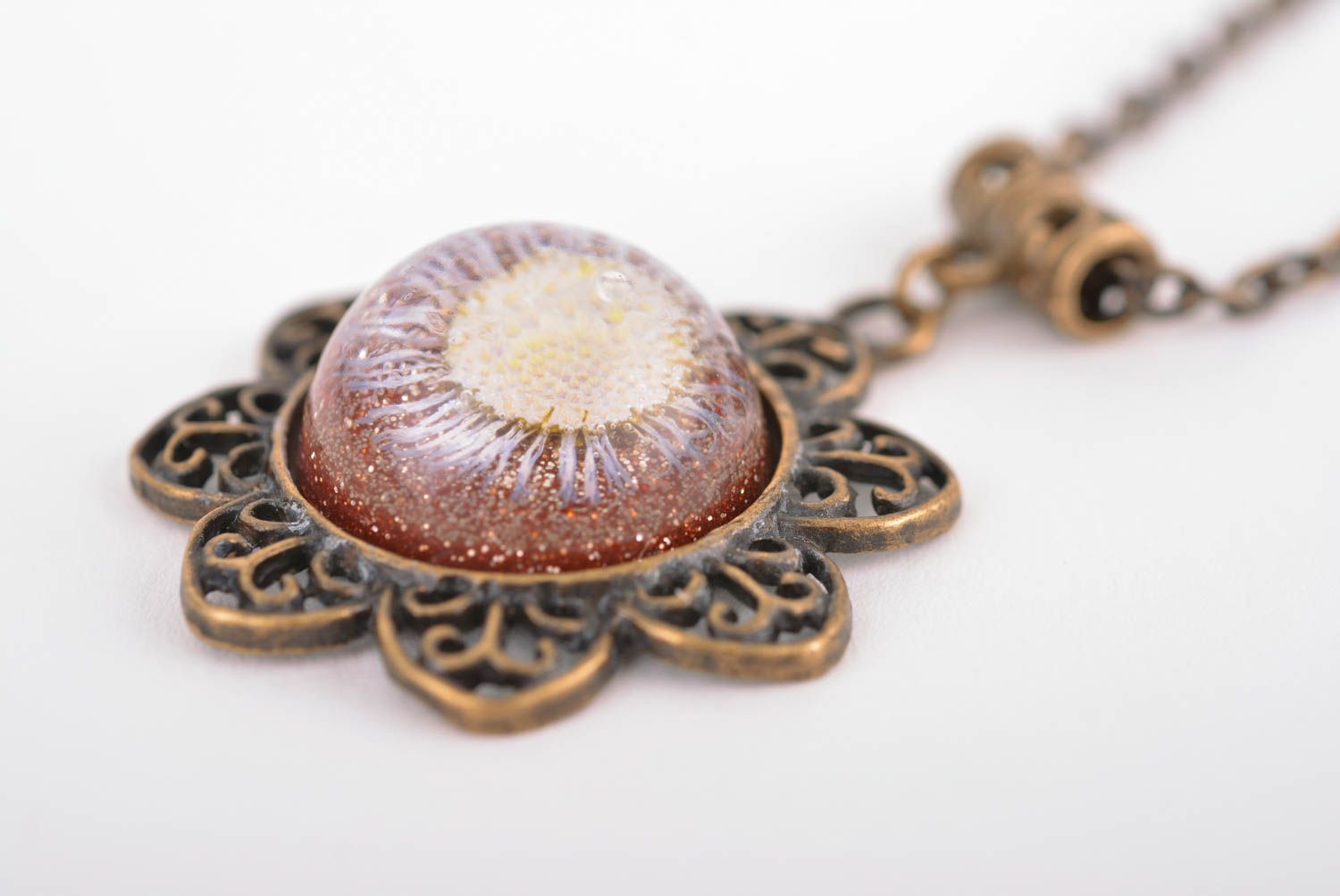 Handmade pendant unusual pendant for girls epoxy resin jewelry gift for her photo 4