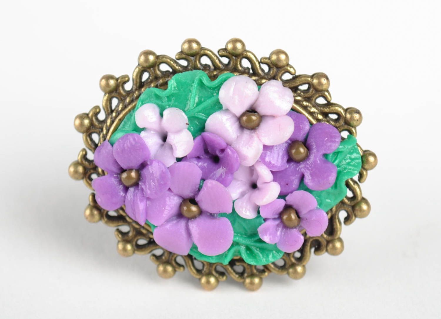 Handmade jewelry plastic ring flower jewelry fashion rings designer accessories photo 3