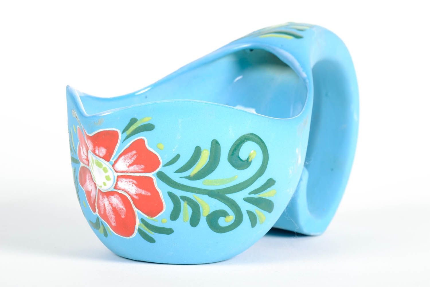 Blaue Keramik Soßenschüssel foto 4