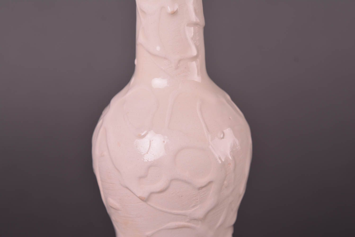Посуда ручной работы глиняная бутылка белая керамическая бутылка 700 мл фото 5