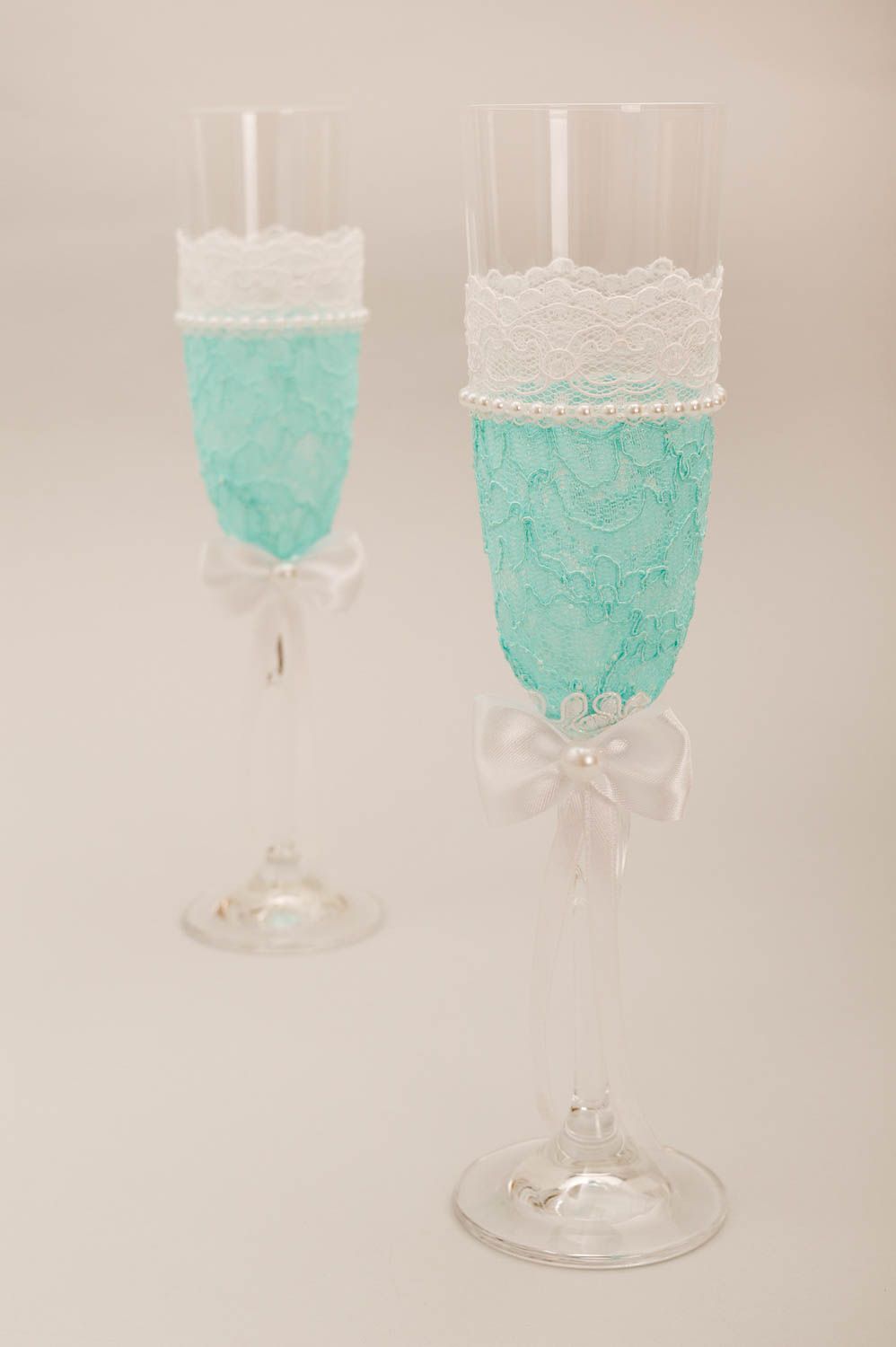 Handmade wedding glasses 2 decorative wine glasses wedding decor wedding gifts photo 2