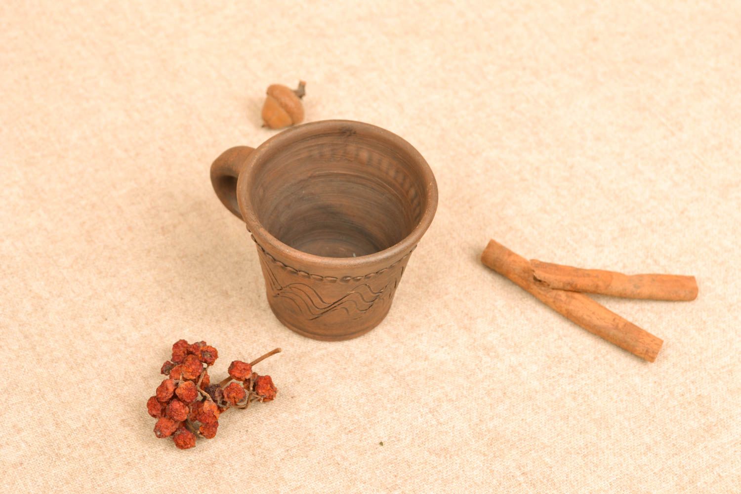 Tasse à thé en argile faite main  photo 6