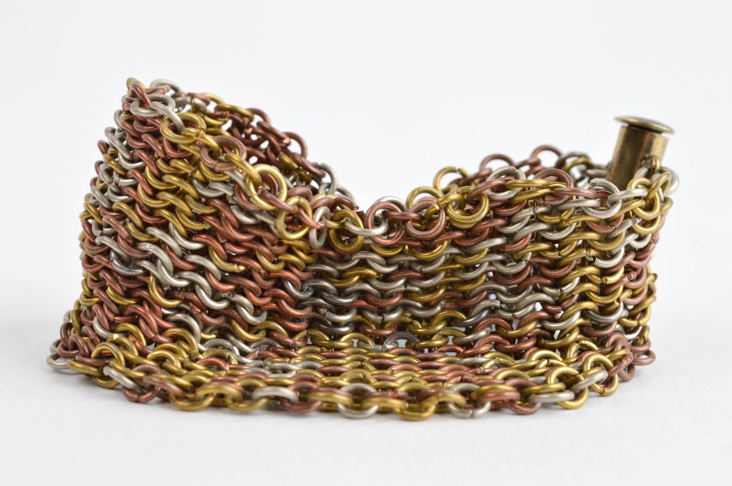 Браслет ручной работы браслет из латуни и меди украшение из металла ниобия фото 3