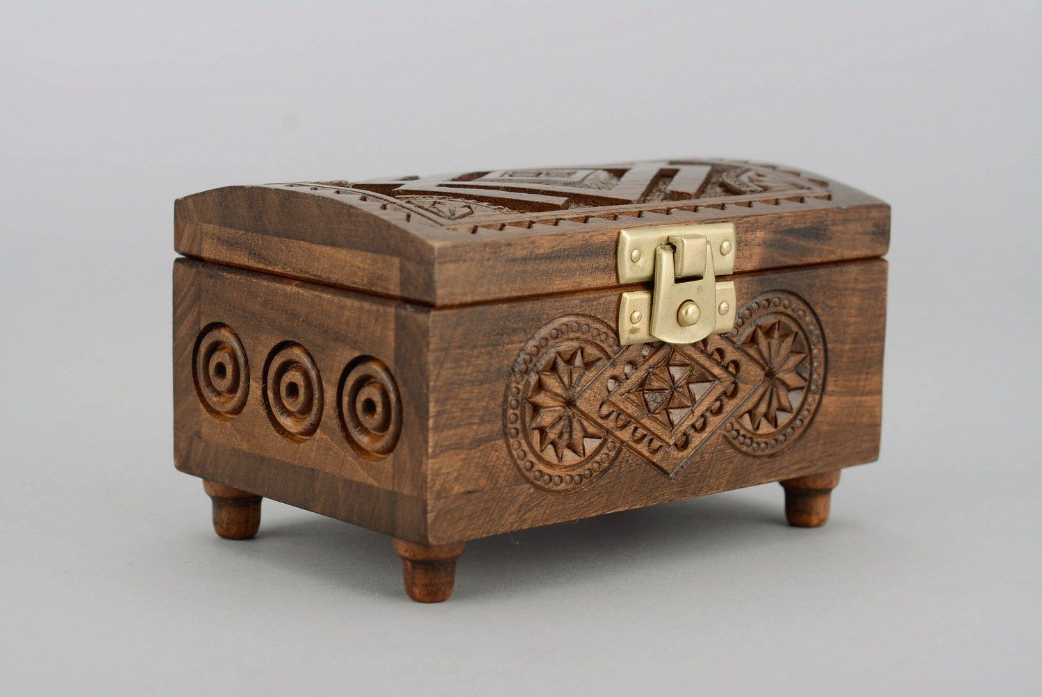 Wooden box with carving photo 2