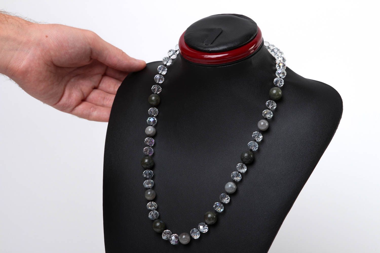 Collier pierres naturelles Bijou fait main labradorite cristal Accessoire femme photo 5