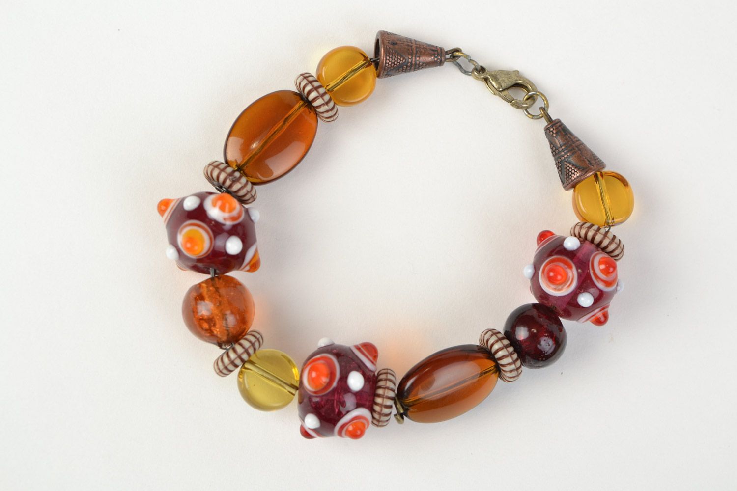 Bracelet en perles de verre au chalumeau multicolore fait main pour femme photo 4