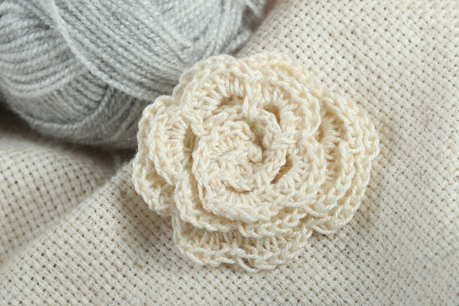 Handmade blank for creativity crocheted flower for brooch jewelry fittings photo 1