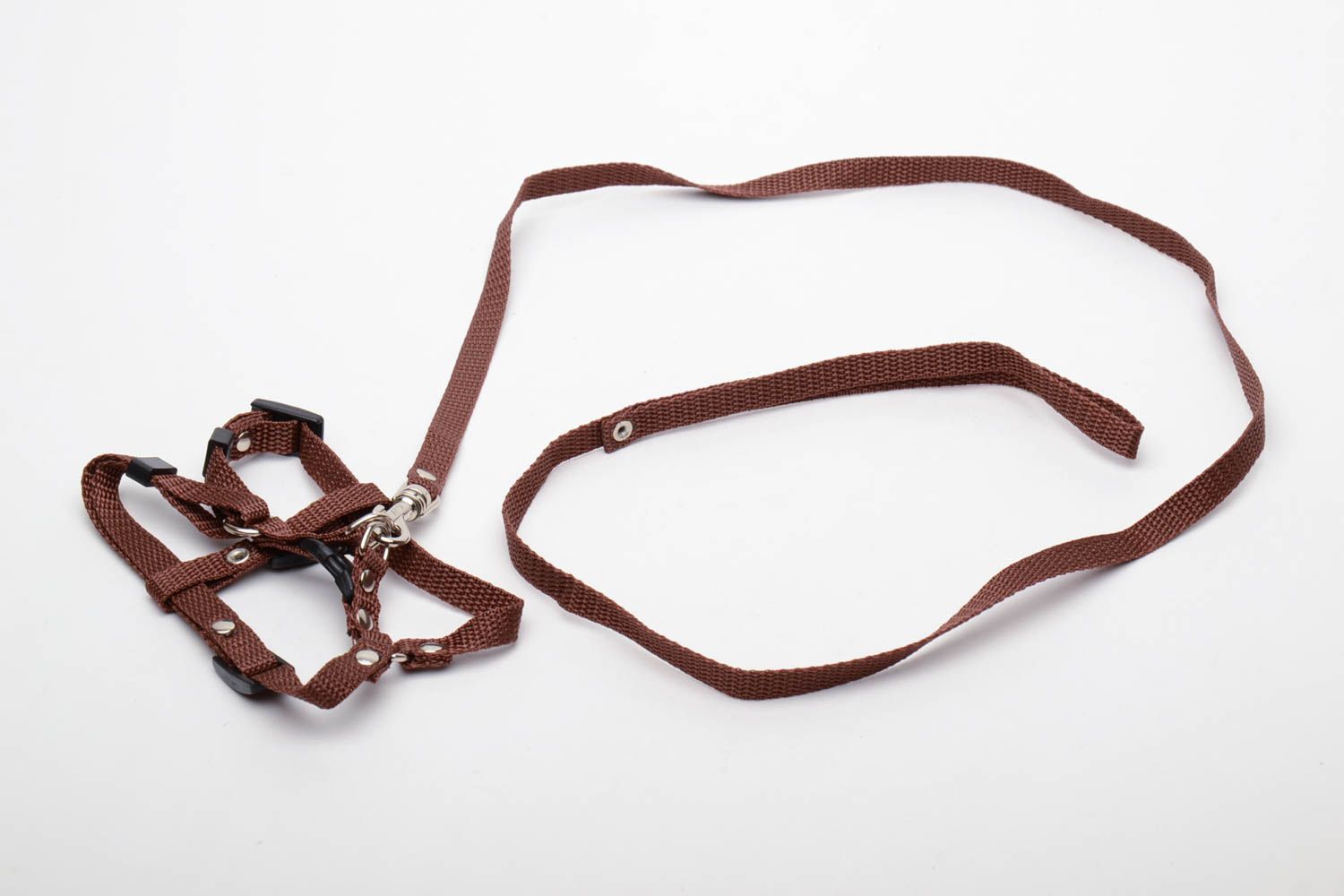 Set of leash and harness made of caprone photo 2