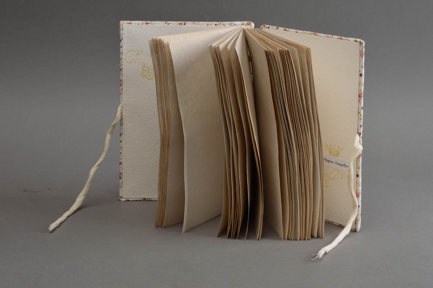 Handmade notepad designer textile notebook for recipes ideas for decor photo 3