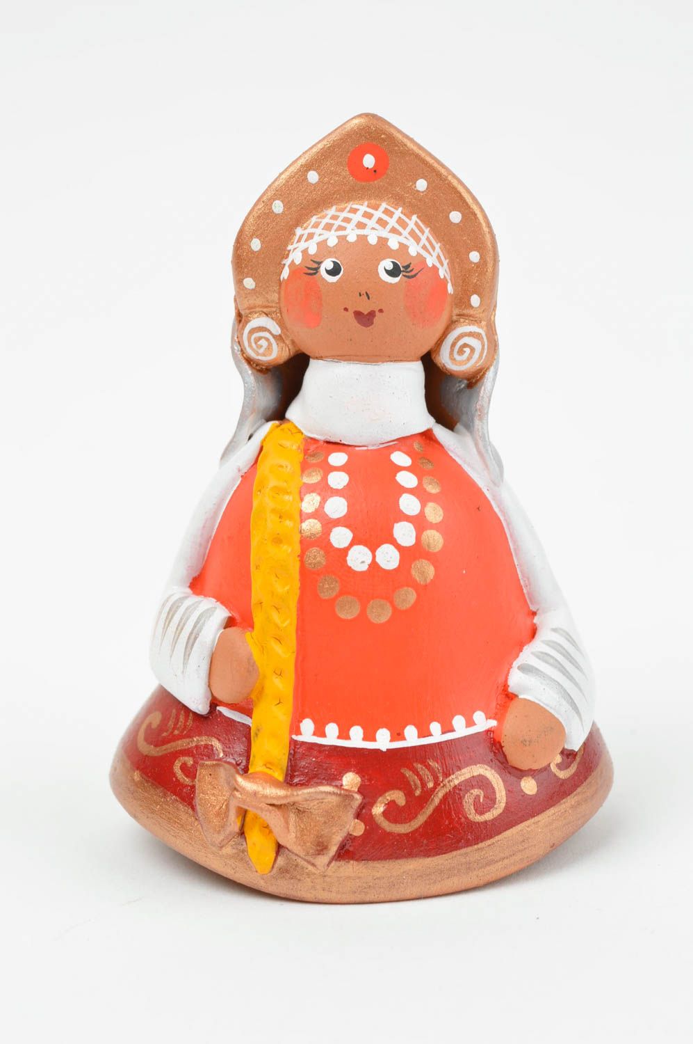 Campanella decorativa fatta a mano in ceramica con un laccio da appendere  foto 2