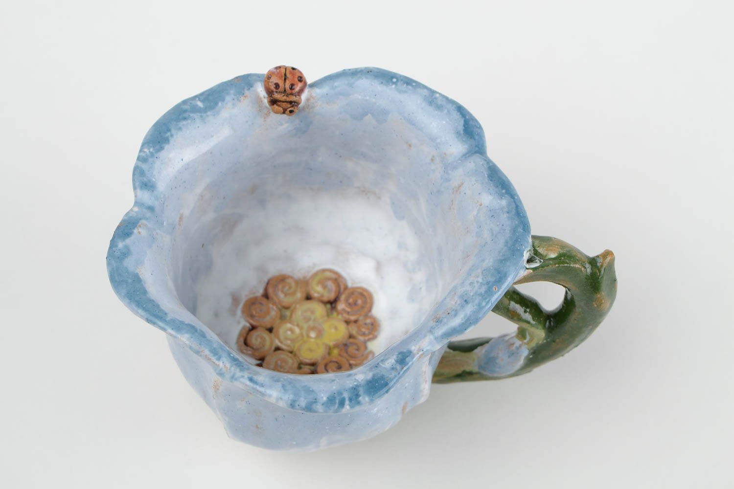 Handmade Küchen Geschirr Keramik Tasse mit Henkel Geschenk für Frau 250 ml foto 3