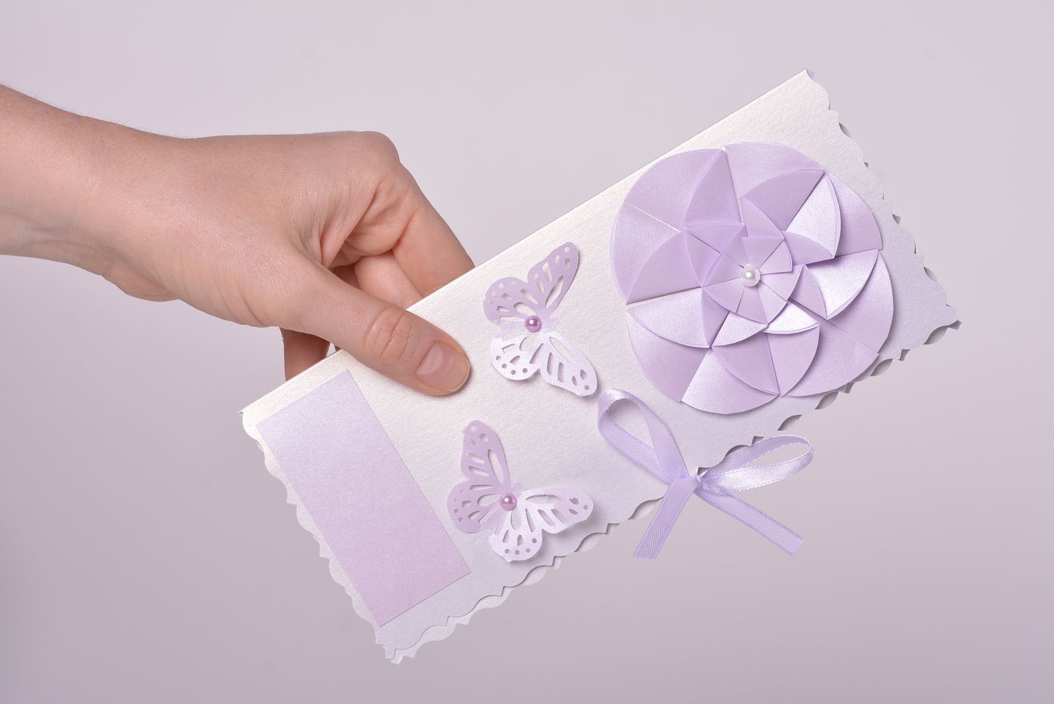Handmade ausgefallenes Geschenk Scrapbooking Karte schöne Grußkarte violett foto 4