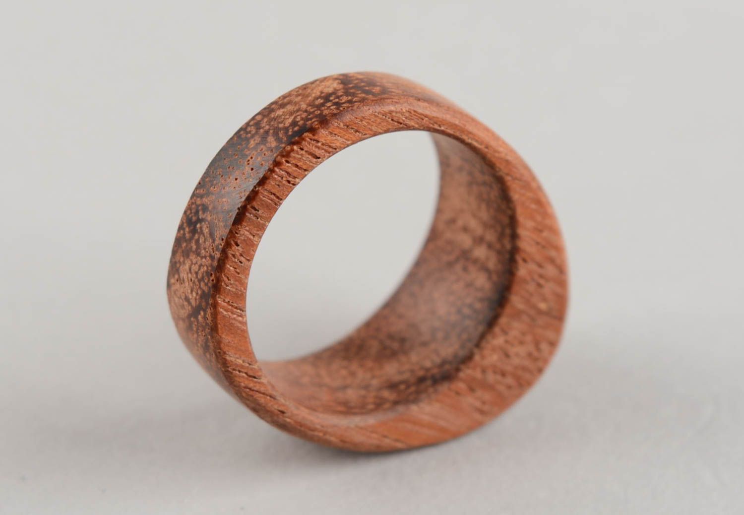Handmade designer unusual eco friendly ring made of wood for men and women photo 5