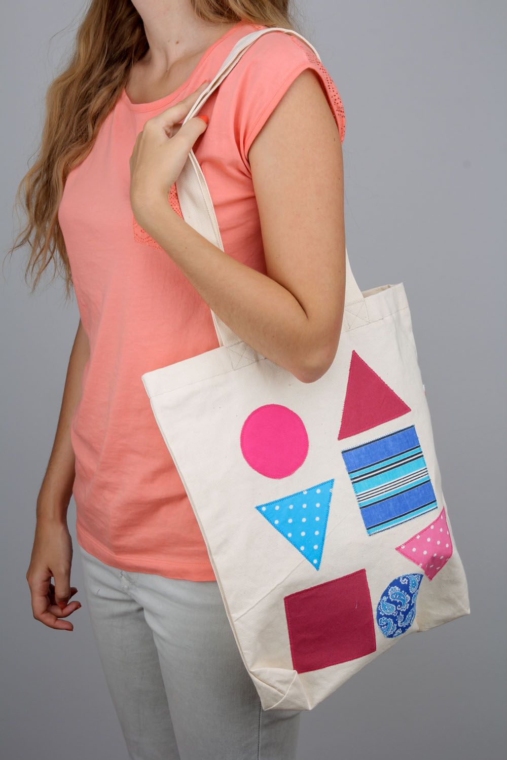 Homemade fabric purse Funny Geometry photo 1