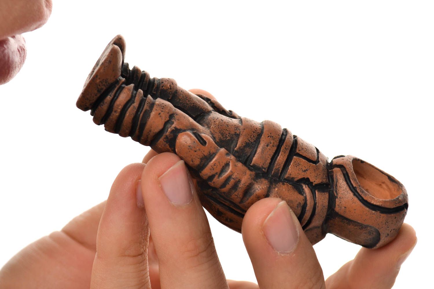 Керамическая курительныая трубка handmade трубка для табака курительная трубка фото 1