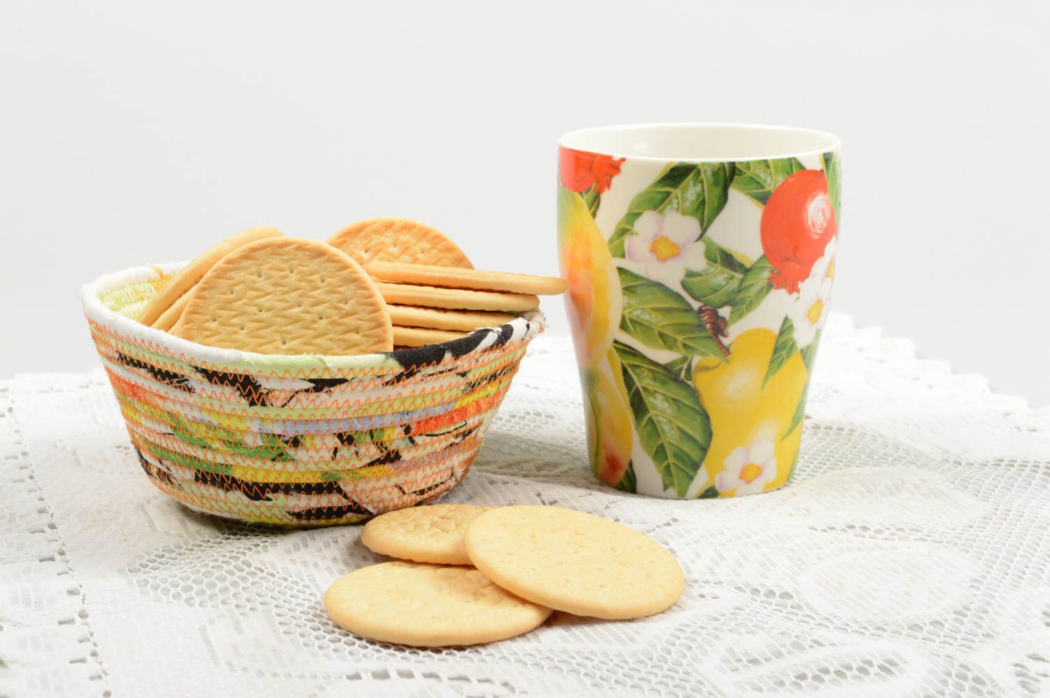 Декор для дома handmade полосатая конфетница из ткани пэчворк декор для кухни фото 1